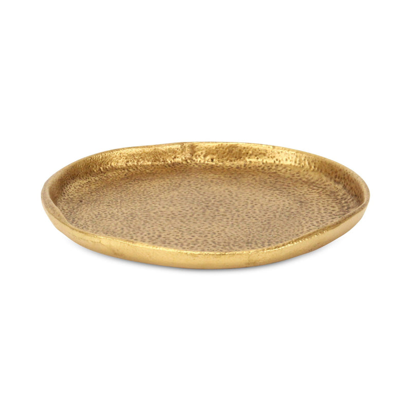 8" Cast Iron Handmade Round Trinket Tray - Gold