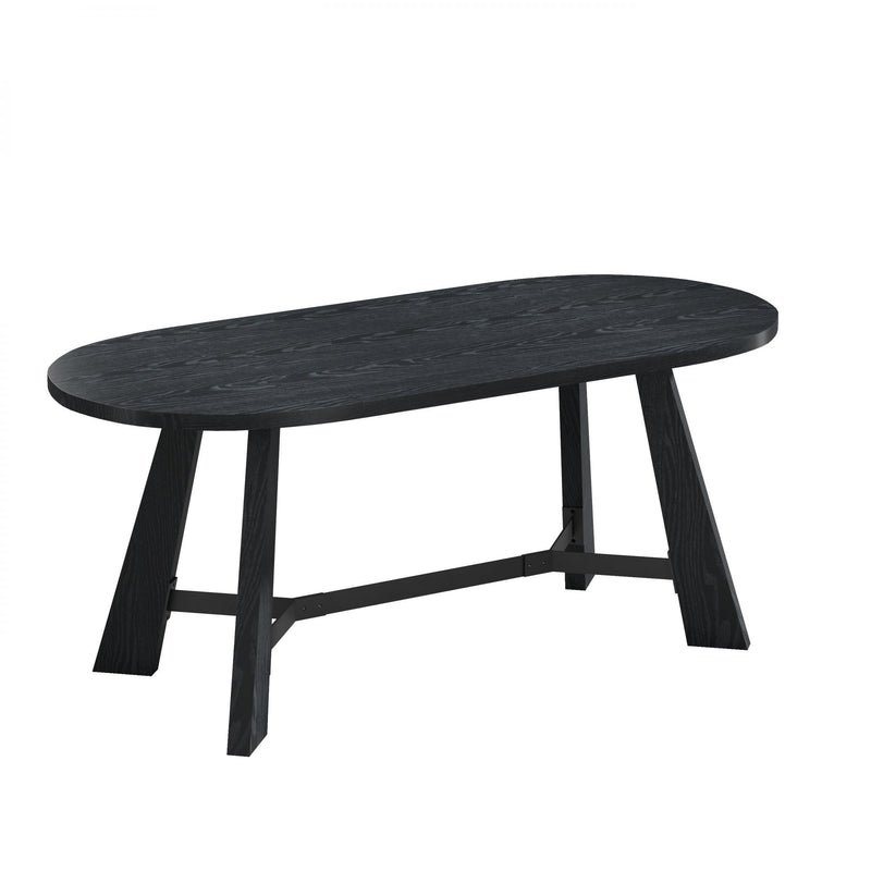 Reclaimed Oval Dining Table - Black