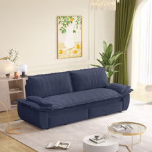 Load image into Gallery viewer, Queen Pull Out 3 In 1 Convertible Sleeper Sofa Bed - Blue
