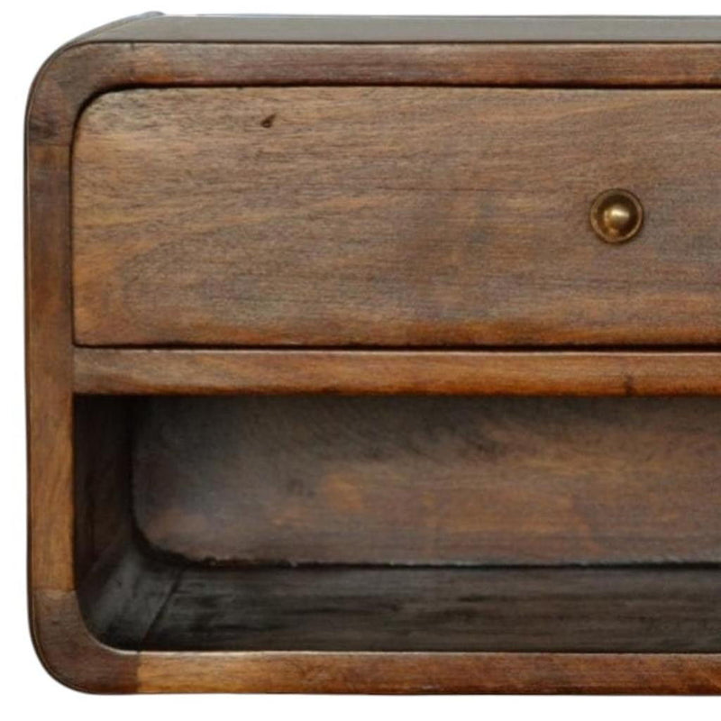 18" One Drawer Floating Nightstand - Chestnut