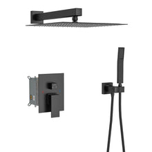 Load image into Gallery viewer, Dual Shower Head System With 12" Square Rain Shower And Rough In Valve
