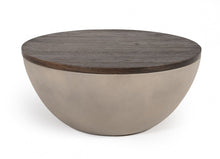Load image into Gallery viewer, Modern Concrete Round Coffee Table - Gray And Brown Oak
