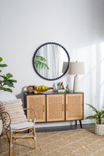 Load image into Gallery viewer, Circle Mirror With Metal Beaded Frame, Wall Mirror For Living Room Bedroom Entryway - Black
