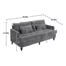 Load image into Gallery viewer, Mid Century Modern Chenille Fabric Loveseat Sofa, 2 Seat Upholstered Couch
