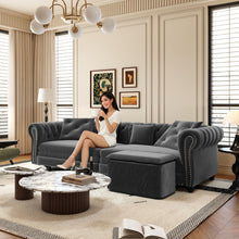 Load image into Gallery viewer, 3 In 1 Convertible Sleeper Sofa Bed With Movable Ottoman
