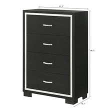 Load image into Gallery viewer, 4 Drawer Bedroom Chest With Handles Furniture - Black
