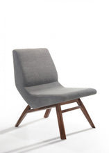 Load image into Gallery viewer, Solid Color Lounge Chair With Ottoman - Gray And Walnut
