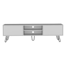 Load image into Gallery viewer, 71" Cabinet Open And Enclosed Storage TV Stand - White
