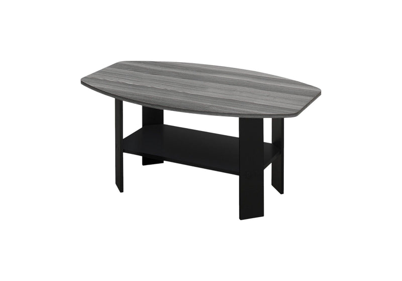 36" Coffee Table With Shelf (Set of 3) - Gray And Black