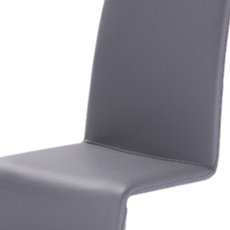 Faux Leather Dining Room Side Chairs (Set of 2) - Gray