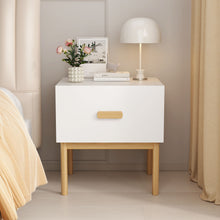 Load image into Gallery viewer, Nightstand With Drawer, Minimalist Bedside Table With Handle For Bedroom - White
