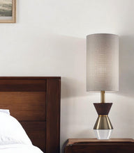 Load image into Gallery viewer, Wood Metal Diabolo Table Lamp - Brass
