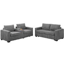 Load image into Gallery viewer, Modern Style 2 Piece Sofa Set With Cup Holders &amp; Charging Port
