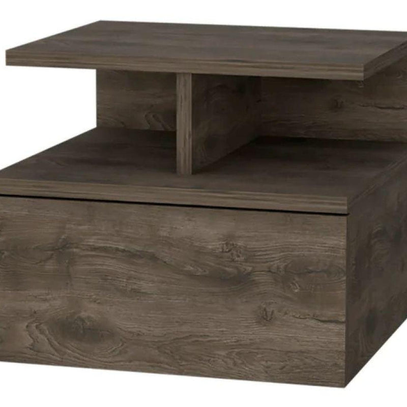 Wood One Drawer Floating Nightstand (534913) - Brown