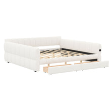 Load image into Gallery viewer, Upholstered Platform Bed With USB Charging And 2 Storage Drawers
