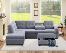 Load image into Gallery viewer, Orisfur. Modern Sectional Sofa with Reversible Chaise, L Shaped Couch Set with Storage Ottoman and Two Cup Holders for Living Room
