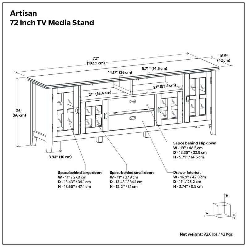 Artisan - TV Media Stand - Russet Brown