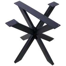 Load image into Gallery viewer, Spider Shaped Steel Table Legs, Metal Dining Table Frame, Heavy Duty Box Section Table Base - Black
