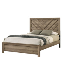 Load image into Gallery viewer, Modern Chevron Patterned Headboard Bed
