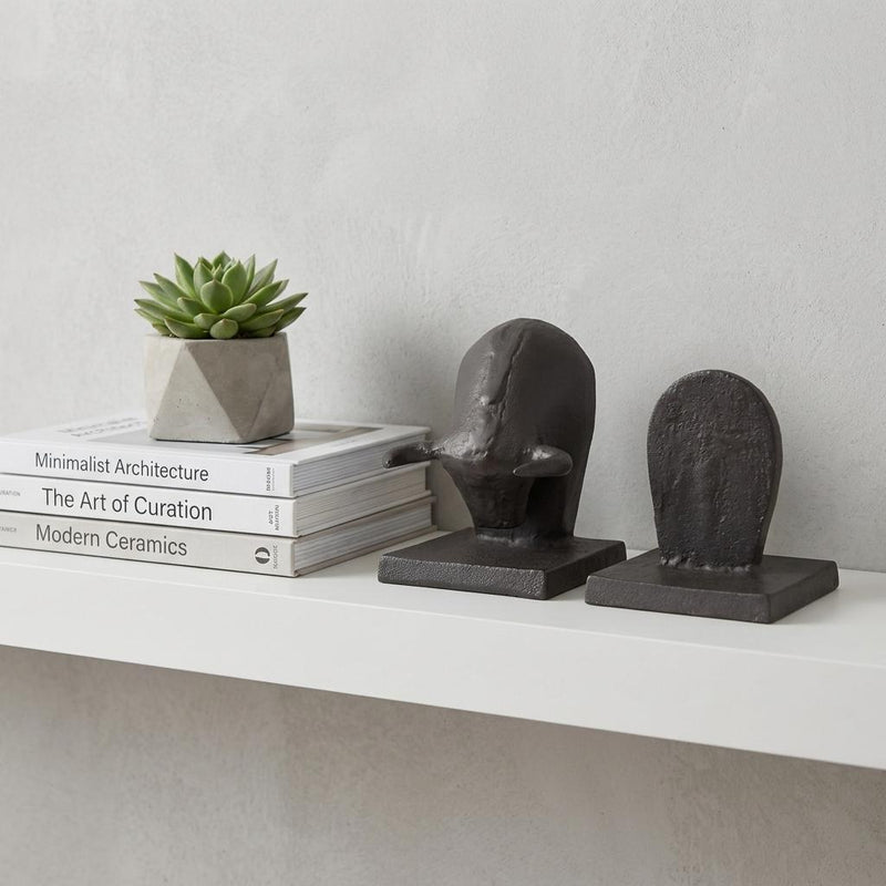 Bull Decorative Bookends (Set of 2) - Black