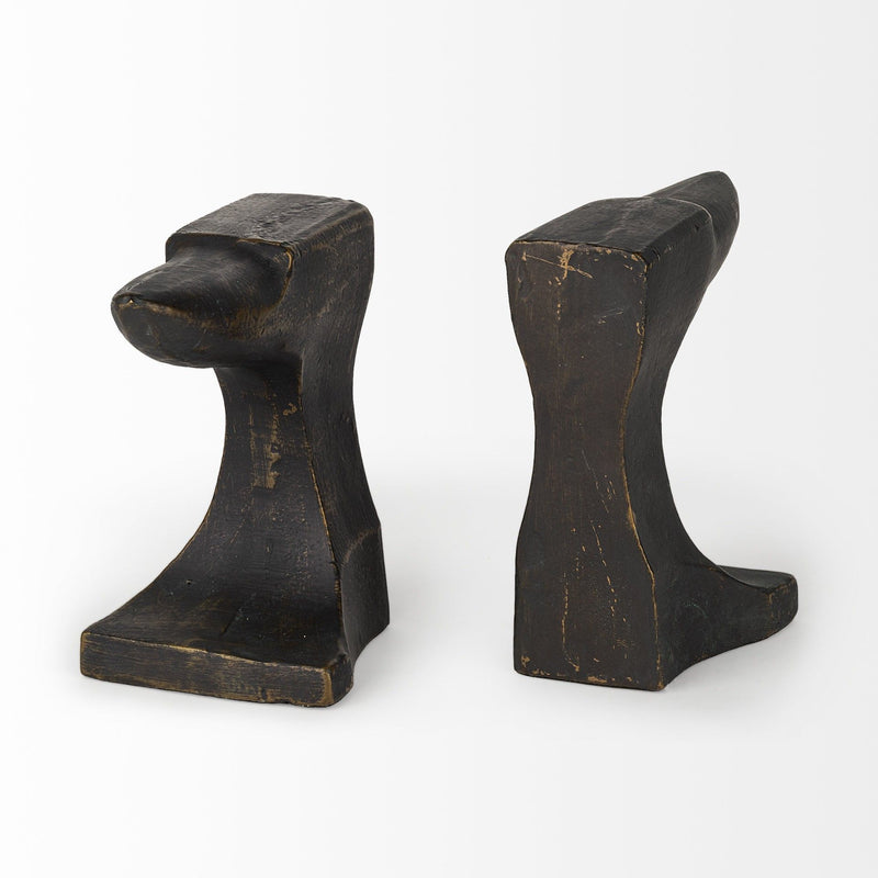 Poly Decorative Bookends (Set of 2) - Black / Gold