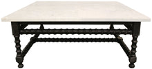 Load image into Gallery viewer, 48" Genuine Marble And Solid Wood Square Coffee Table - Black And White
