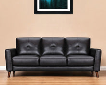 Load image into Gallery viewer, Sofa Leather With Brown Legs - Black
