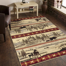 Load image into Gallery viewer, Nature's Nest - 5'3" X 7'3" Lodge Area Rug - Multi / Cream
