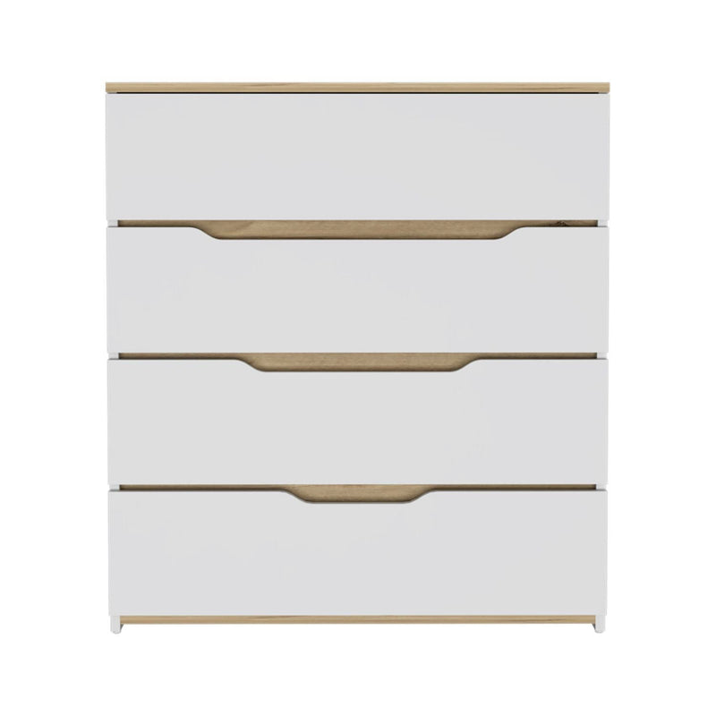 Four Drawer Dresser - White And Natural