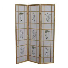 Load image into Gallery viewer, Folding Three Panel Screen Room Divider (469135) - Brown / White
