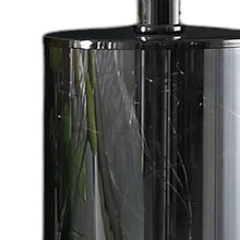 Load image into Gallery viewer, Glass LED Cylinder Table Lamp With Nightlight And White Drum Shade - Black
