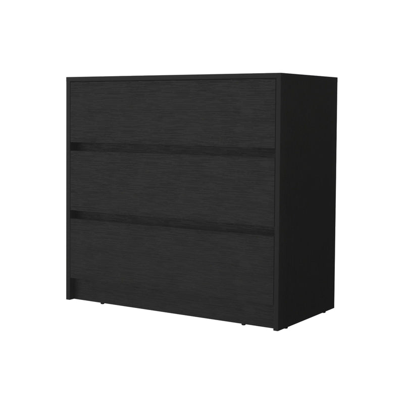 34" Three Drawer Dresser - Black