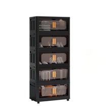 Load image into Gallery viewer, Folding Storage Cabinet With Magnetic Doors And Wheels

