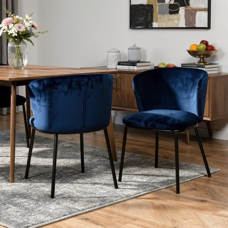 Royal Modern Dining Chairss (Set of 2) - Blue / Black