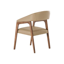 Load image into Gallery viewer, Faux Leather Curved Back Dining Arm Chair - Brown
