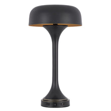Load image into Gallery viewer, Metal Two Light Novelty USB Table Lamp With Black Dome Shade - Black
