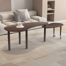 Load image into Gallery viewer, Rotatable Coffee Table With Solid Legs, 360 Degree Swivel, Waterproof - Walnut
