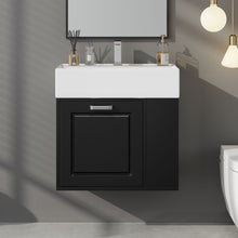 Load image into Gallery viewer, Modern Wall Mounted Bathroom Vanity With Sink, Soft Close Drawer, Adjustable Shelf, Toilet Paper Holder
