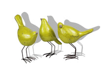 Load image into Gallery viewer, Lemongrass Poly Bird Sculptures (Set of 3) - Lemon / Green
