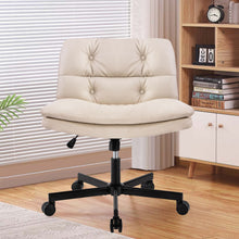 Load image into Gallery viewer, Large Size Swivel Home Office Desk Chair Armless Office Room Chair - Beige
