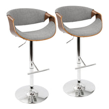 Load image into Gallery viewer, Curvo - Mid Century Modern Adjustable Barstool With Swivel With Straight T Footrest
