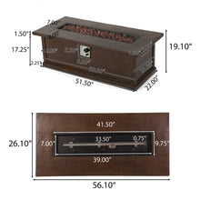 Load image into Gallery viewer, Transitional Rectangular Outdoor Propane Fire Pit With 50,000 Btu
