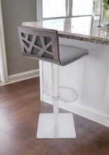 Load image into Gallery viewer, Swivel Backless Adjustable Height Bar Chair - Gray / Silver
