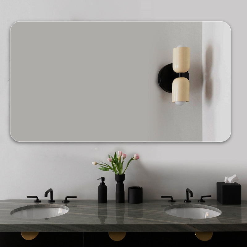 Square Frameless Bathroom Vanity Mirror - Clear