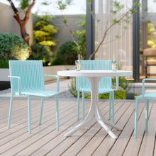 Load image into Gallery viewer, 4 Modern Stackable Plastic Armchair Matched With Round Table

