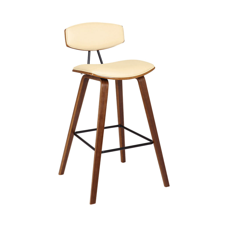 Iron Low Back Bar Height Bar Chair - Cream And Brown