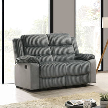 Load image into Gallery viewer, Lesley - Motion Loveseat - Gray Corduroy &amp; Velvet
