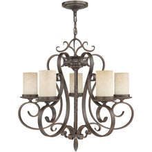 Load image into Gallery viewer, 25" Five Light Dimmable Chandelier With Shades - Bronze
