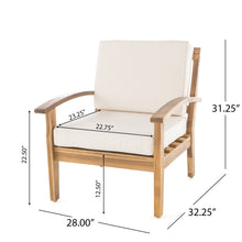 Load image into Gallery viewer, Outdoor Club Chair With Cushion And Acacia Wood Frame - Teak
