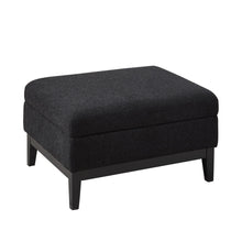 Load image into Gallery viewer, Upholstered Storage Ottoman With Reversible Lid Coffee Table With Rubberwood Legs
